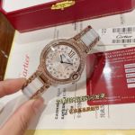 Cartier Ballon Bleu 21 Diamonds 36MM Quartz Movement Women Watch